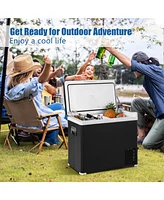 Givimo 53QT Portable Dual Zone 12V Car Refrigerator Compressor Fridge Freezer for Vehicles Camping Travel-Black