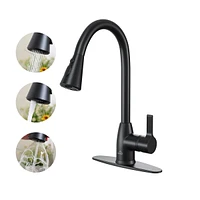 Casainc Mordern Pull Down Sprayer Kitchen Faucet with Deck Plate