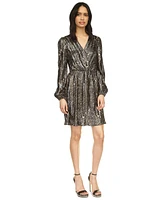 Michael Kors Women's Pleated Metallic Fit & Flare Dress