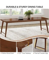 Tribesigns 78.7-Inch Dining Table, Mid-Century Modern Kitchen Dining Room Table for 6