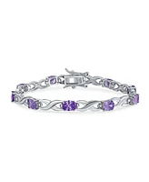 Bling Jewelry 9CT Oval Cz Alternating Infinity Tennis Bracelet Sterling Silver