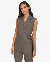 Calvin Klein Petite Belted-Front Sleeveless Blazer