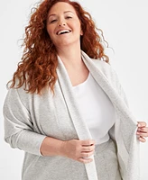 Style & Co Plus Yummy Fleece Cardigan, Created for Macy's