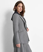 Dkny Women's Layered-Look Hoodie Herringbone Jacket