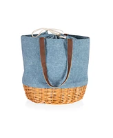 Picnic Time Coronado Canvas and Willow Basket Tote