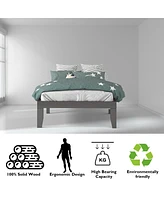 Gymax 14'' Twin Wooden Platform Bed Frame w/ Strong Slat Support Espresso