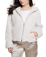 Guess Women's New Theoline Faux-Fur Hooded Jacket