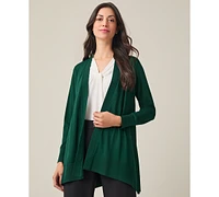 Kasper Women's Asymmetrical-Hem Open-Front Cardigan Sweater