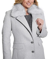 Guess Women's Nancy Faux-Fur-Collar Long Coat