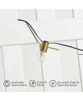 Brightech Glow Globe 28 ft Weatherproof Led Outdoor Plug-In String Lights with Brass Hardware