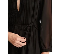 Lucky Brand Women's Pleated Chiffon Shirtdress