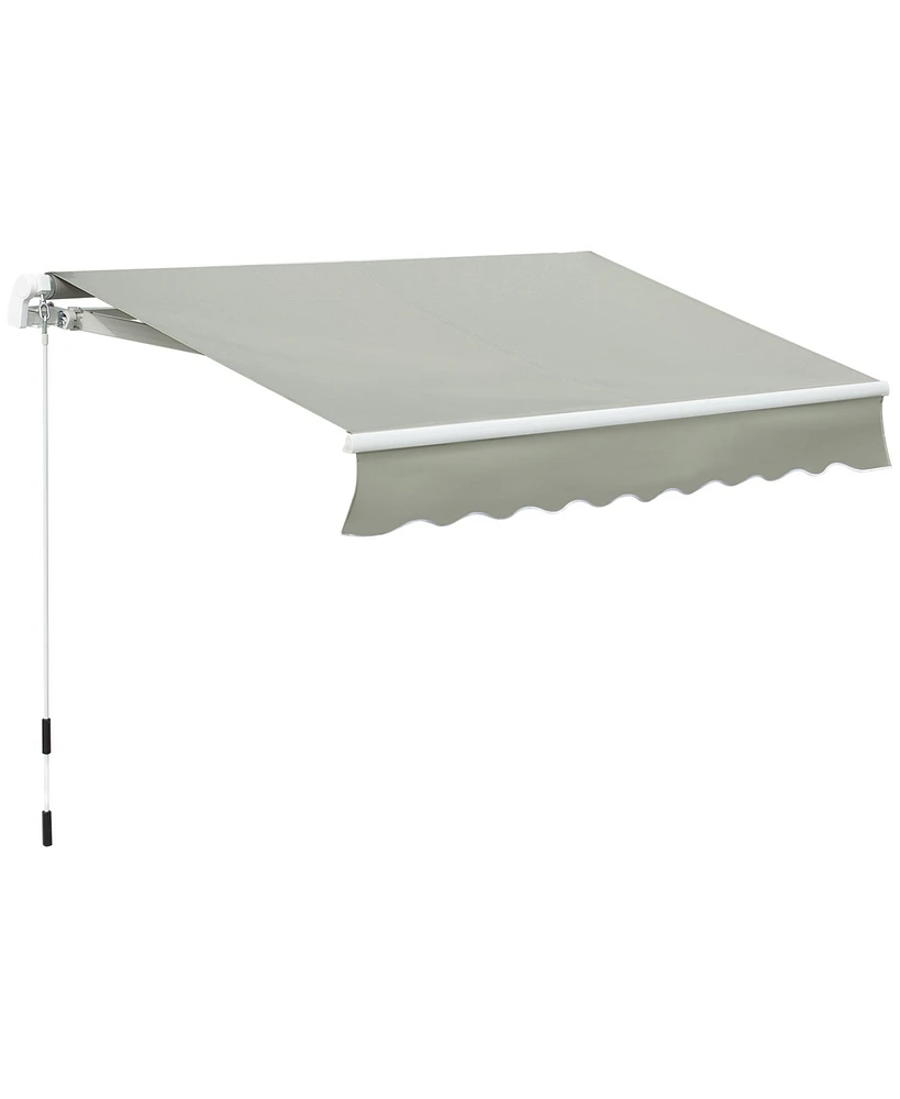 Streamdale Furniture 7' x 8' Manual Retractable Patio Awning in Gray