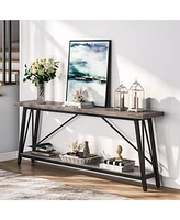 Tribesigns 70.86 Inches Extra Long Sofa Table Behind Couch, Industrial Entry Console Table for Hallway, Entryway & Living Room, Light Grey Brown