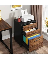 Tribesigns 62.99" L-Shaped Computer Desk with Mobile File Cabinet, Large Executive Office Desk with 3-Drawer Vertical Filing Cabinet, Business Fu