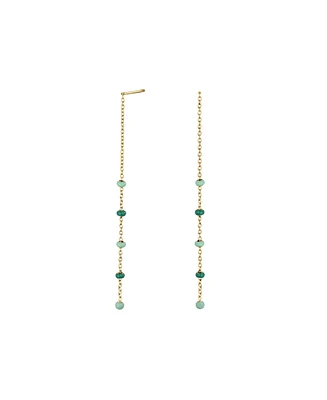 Rosefield Emerald Dotted Theader Earrings