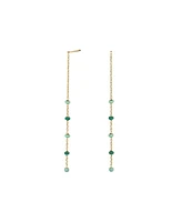 Rosefield Emerald Dotted Theader Earrings