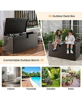 130 Gallon Patio Deck Box Outdoor Waterproof Storage Container for Tools Toys