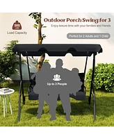 Costway 3 Seats Patio Canopy Swing Glider Hammock Cushioned