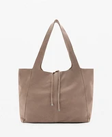 Mango Women's Leather Shopper Bag