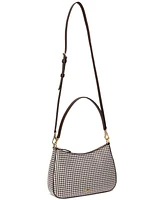 Lauren Ralph Lauren Houndstooth Leather Small Danni Bag