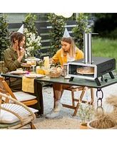 Skonyon Outdoor Pizza Oven Portable Wood Pellet Pizza Stove with 12 Inch Round Rotatable Pizza Stone