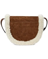 Lauren Ralph Lauren Suede Small Witley Crossbody with Sherpa Trim