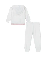 Calvin Klein Baby Girl Sherpa Logo-Trim Sweatsuit