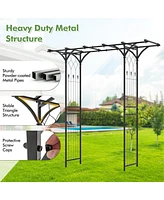 Skonyon 6.8 Feet Garden Arbor with Trellises for Climbing Plant Vine Rose