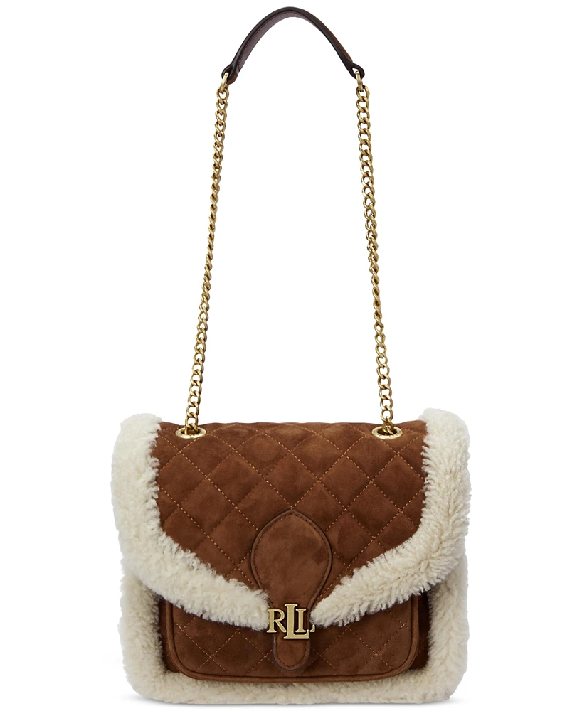 Lauren Ralph Lauren Suede Small Bradley Convertible Bag