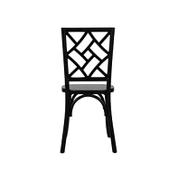 Merrick Lane Mara Solid Wood Dining Chair With Stackable Design, Ornate Seat Back Accenting, And Elegant Finish