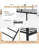 Gymax Twin Metal Daybed Frame Dual-use Platform Sofa Bed for Living Room Bedroom