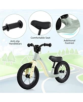 Vebreda 12-Inch Balance Bike with Adjustable Seat and Rotatable Handlebar for Over 36 Months Old-Pink