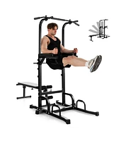 Skonyon Power Tower Pull Up Bar Stand with Adjustable Heights and Bench