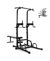 Skonyon Power Tower Pull Up Bar Stand with Adjustable Heights and Bench