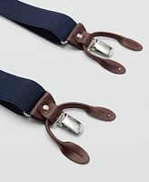 Mango Men's Leather Details Adjustable Elastic Straps