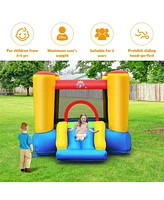 Costway Inflatable Bouncer Kids Slide Bounce House for Indoor Outdoor with 550W Blower