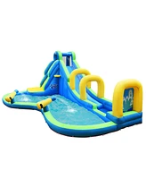 Costway Inflatable Water Slide Kids Bounce House Castle Splash Pool Without Blower