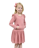 Pink & Violet Toddler and Little Girls Poodle Pocket Tutu Dress