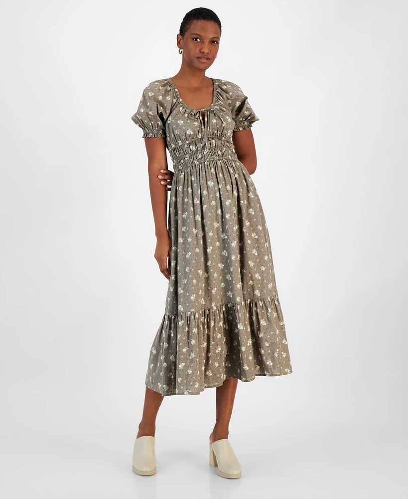 And Now This Women's Short-Sleeve Clip-Dot Midi Dress, Created for Macy's