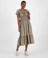 And Now This Women's Short-Sleeve Clip-Dot Midi Dress, Created for Macy's