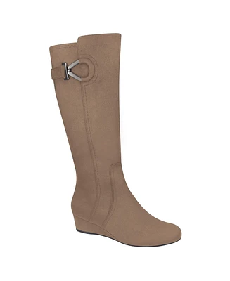Impo Women's Georgia Memory Foam Stretch Wedge Boots