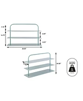 Jonathan Y Minimalist 9-Pair 3-Tier Iron Thin Flat Plate Shoe Rack