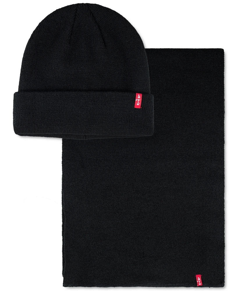 Levi's Men's Logo Beanie & Scarf Set