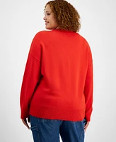 On 34th Trendy Plus V-Neck Sweater, Created for Macy's