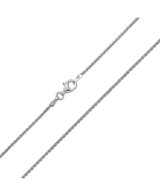 Bling Jewelry Thin Sterling Silver Spiga Wheat Chain Necklace For Women Nickel-Free 030 Gauge 16 Inch