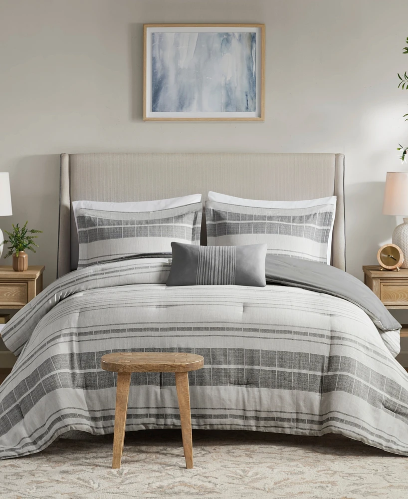 Madison Park Rhodes Stripe 4-Pc. Comforter Set