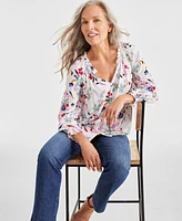 Style & Co Women's Printed Shine Top, Created for Macy's