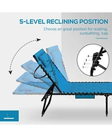 5-in-1 Folding Chaise Lounge Set with Headrest