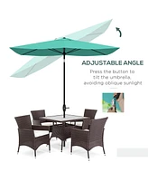 6.5' x 10' Market Umbrella, Teal