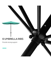 Streamdale Furniture 6.5' x 10' Market Umbrella, Teal